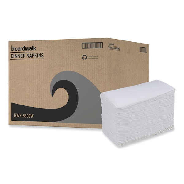 Boardwalk Dinner Napkin, 2-Ply, 17 x 15, White, 3000PK - BWK8308