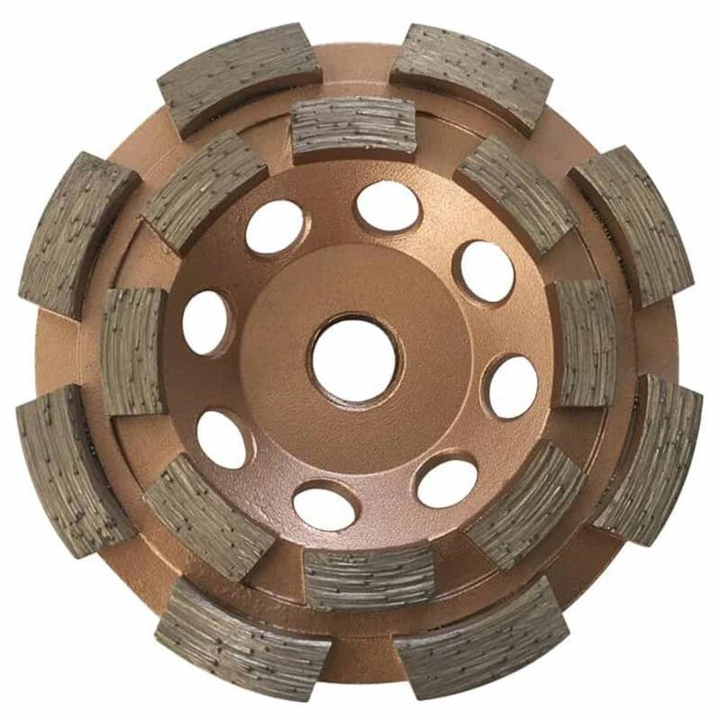 Rueda de rectificado de diamante de 4 pulgadas para concreto y albañilería, 16 segmentos turbo de doble fila, 5/8 pulgadas-11 rosca de eje - DWS0416A5_THD