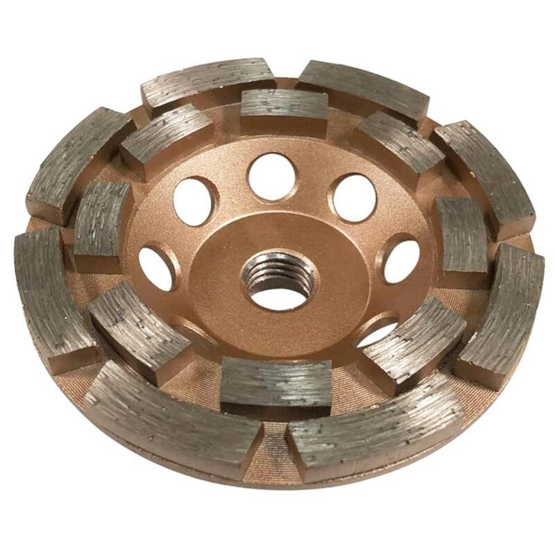 Rueda de rectificado de diamante de 4 pulgadas para concreto y albañilería, 16 segmentos turbo de doble fila, 5/8 pulgadas-11 rosca de eje - DWS0416A5_THD