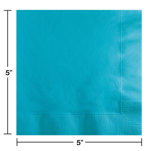 Touch Of Color Bermuda Blue Beverage Napkins, 5"x5", 600PK - 801039B