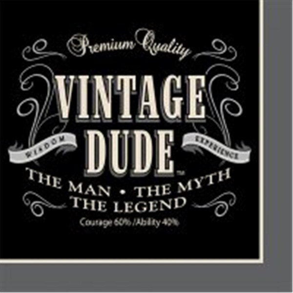 Omg Vintage Dude, Lunch Napkins, 192PK - OM3524116