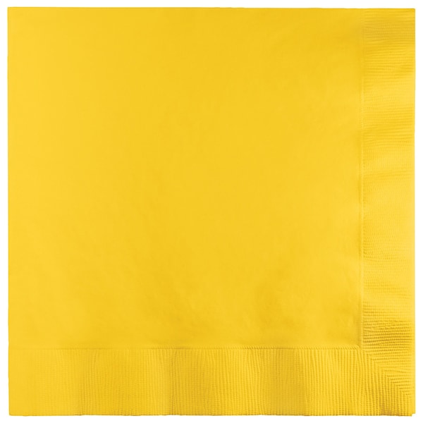 Touch Of Color School Bus Yellow Dinner Napkins 3 ply, 8.5"x8", 250PK - 591021B