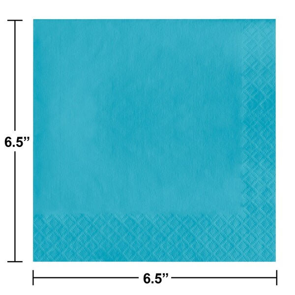 Touch Of Color 6.5" x 6.5" Bermuda Blue Napkins 600 PK - 661039B