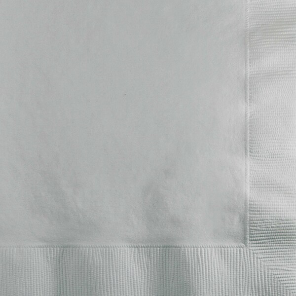 Touch Of Color Shimmering Silver Beverage Napkins, 5"x5", 1200PK - 253281