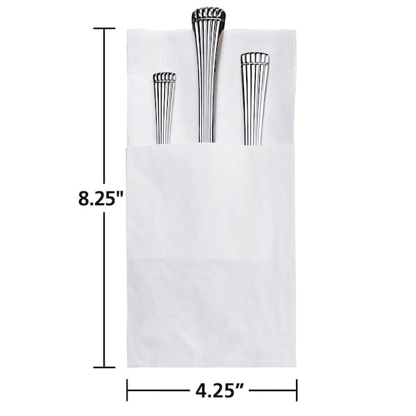 Hoffmaster 8.25" x 4.25" Coin Embossed Quickset White Dinner Napkins 800 PK - 020082