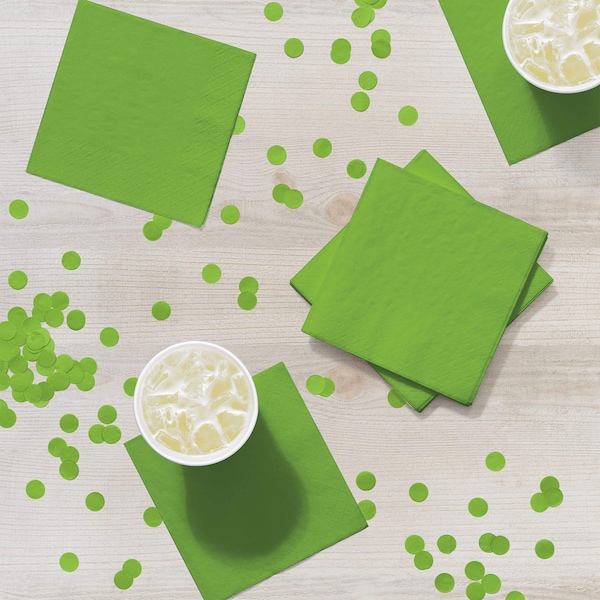 Touch Of Color Fresh Lime Green Beverage Napkins, 5"x5", 600PK - 803123B