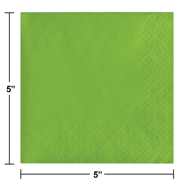 Touch Of Color Fresh Lime Green Beverage Napkins, 5"x5", 600PK - 803123B