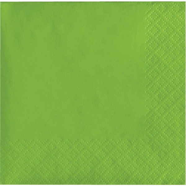 Touch Of Color Fresh Lime Green Beverage Napkins, 5"x5", 600PK - 803123B