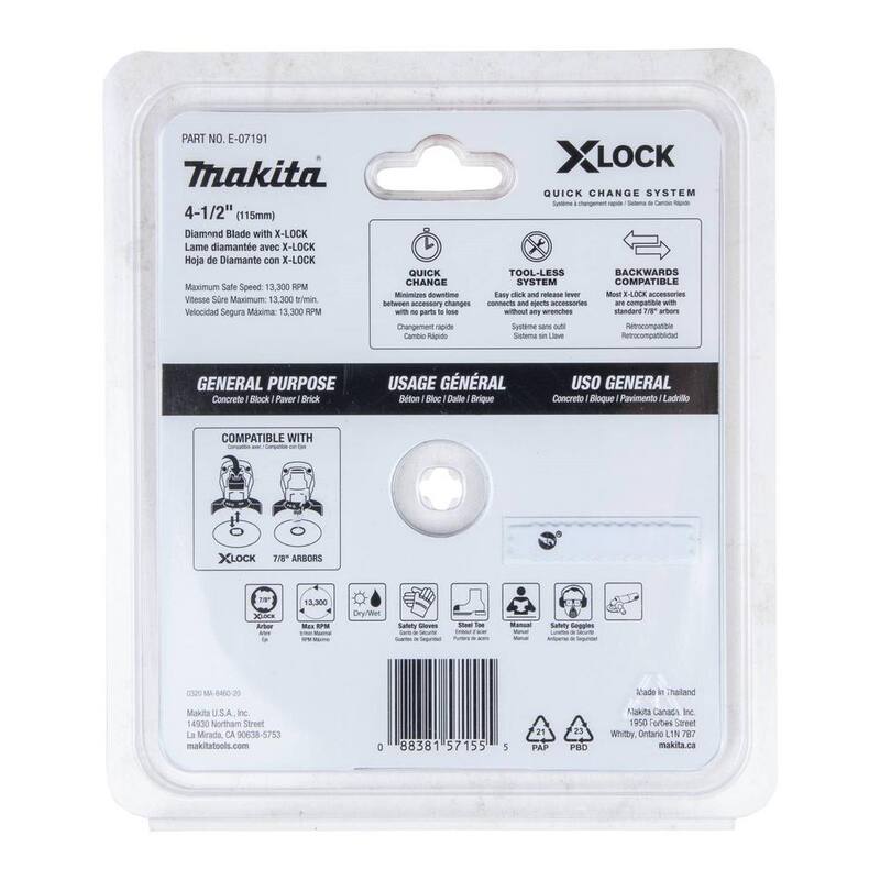 Disco de Diamante Segmentado de 4-1/2 pulgadas para Corte de Albañilería - E-07191 de Makita