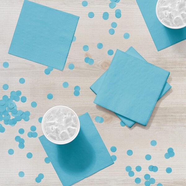 Touch Of Color Pastel Blue Beverage Napkins, 5"x5", 600PK - 139179154
