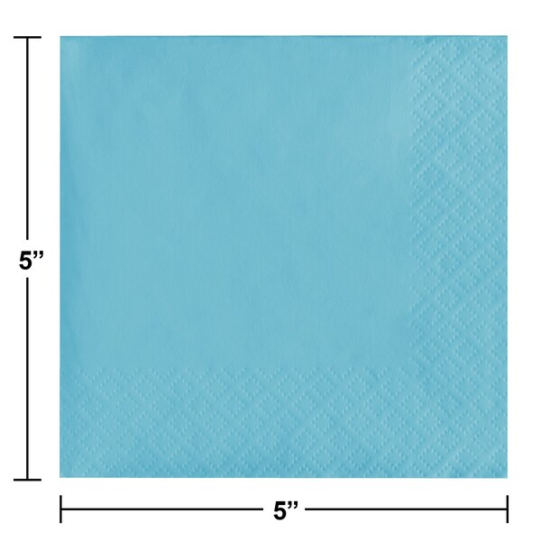 Touch Of Color Pastel Blue Beverage Napkins, 5"x5", 600PK - 139179154