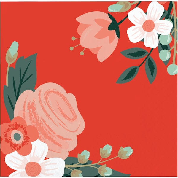 Elise Modern Floral Beverage Napkins, 5"x5", 288PK - 332668