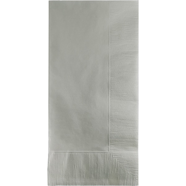 Touch Of Color Shimmering Silver Napkins, 4"x8", 600PK - 273281