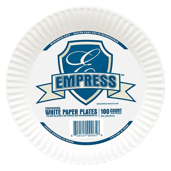 Zoro Select Paper, Plate, Round, 9", White, PK1200 - E30300