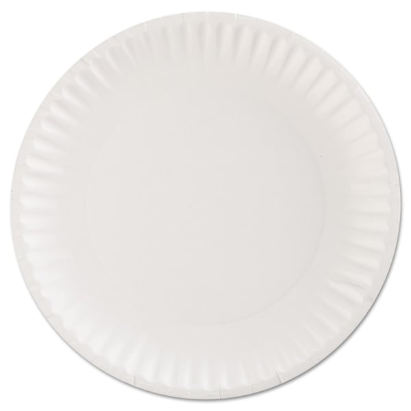 Ajm Packaging Paper Plates, 9" Diameter, White, PK100 - AJM PP9GRAWH PACK