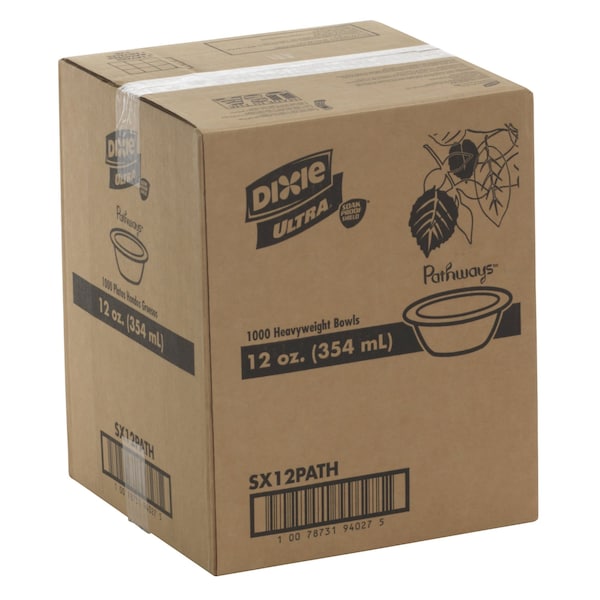 Dixie Bowl, Round, 12 fl. oz., Paper, Water, PK1000 - SX12PATH