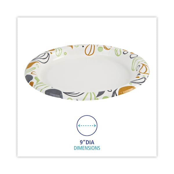 Boardwalk Deerfield Printed Paper Plates, 9" Dia, Coated/Soak Proof, PK1000 - BWKDEER9PLT