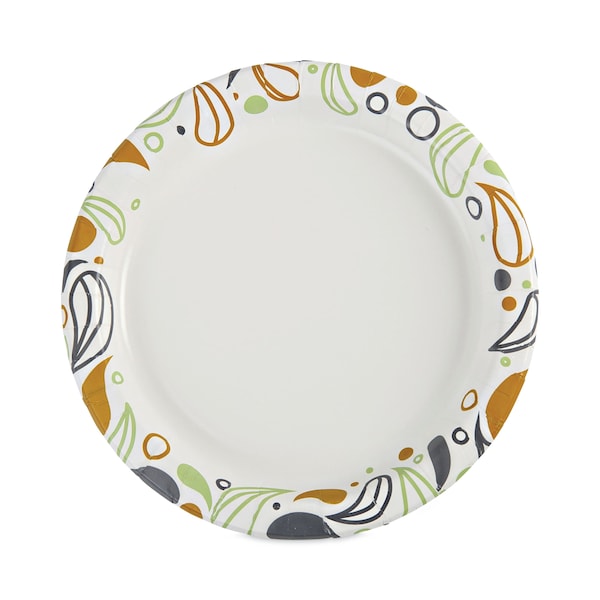 Boardwalk Deerfield Printed Paper Plates, 9" Dia, Coated/Soak Proof, PK1000 - BWKDEER9PLT