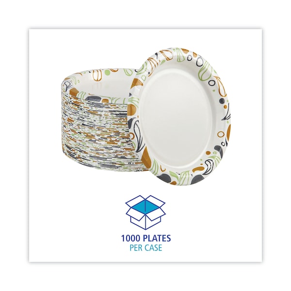 Boardwalk Deerfield Printed Paper Plates, 9" Dia, Coated/Soak Proof, PK1000 - BWKDEER9PLT