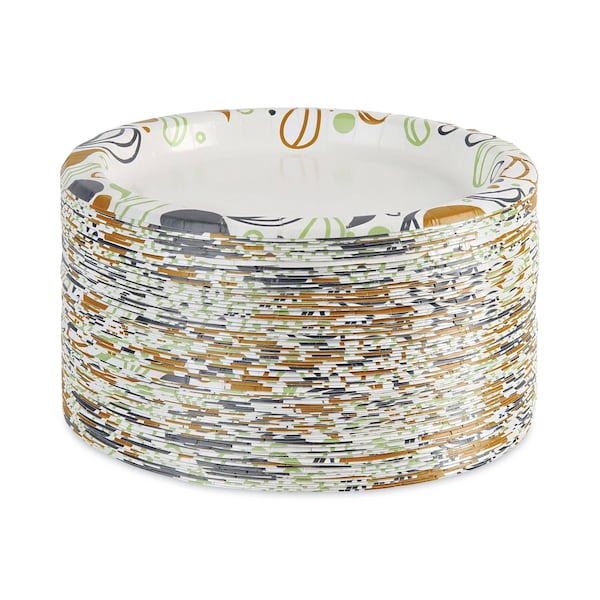 Boardwalk Deerfield Printed Paper Plates, 9" Dia, Coated/Soak Proof, PK1000 - BWKDEER9PLT