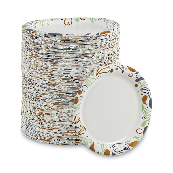 Boardwalk Deerfield Printed Paper Plates, 6" Dia, Coated/Soak Proof, PK1000 - BWKDEER6PLT