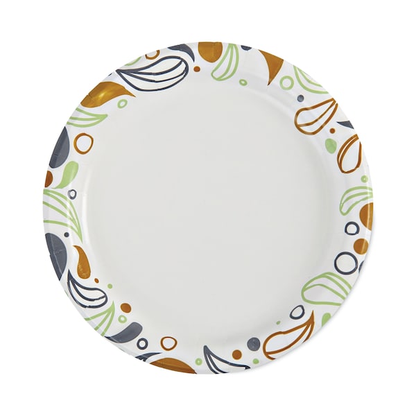 Boardwalk Deerfield Printed Paper Plates, 6" Dia, Coated/Soak Proof, PK1000 - BWKDEER6PLT