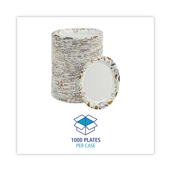 Boardwalk Deerfield Printed Paper Plates, 6" Dia, Coated/Soak Proof, PK1000 - BWKDEER6PLT