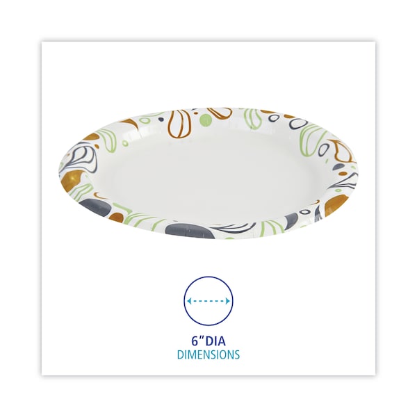 Boardwalk Deerfield Printed Paper Plates, 6" Dia, Coated/Soak Proof, PK1000 - BWKDEER6PLT
