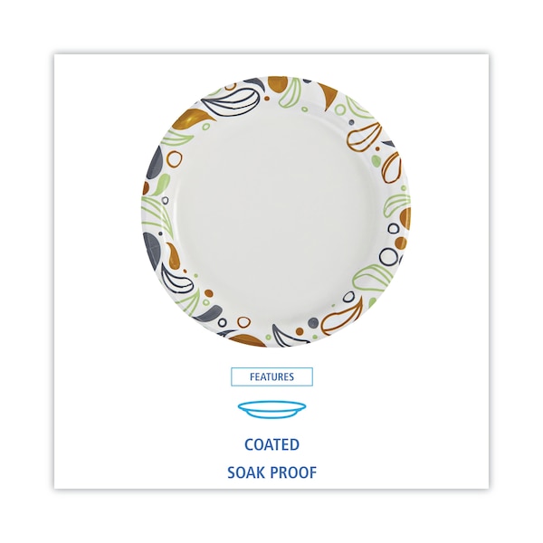 Boardwalk Deerfield Printed Paper Plates, 6" Dia, Coated/Soak Proof, PK1000 - BWKDEER6PLT