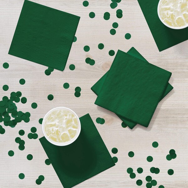 Touch Of Color Hunter Green Beverage Napkins 3 ply, 5"x5", 500PK - 573124B