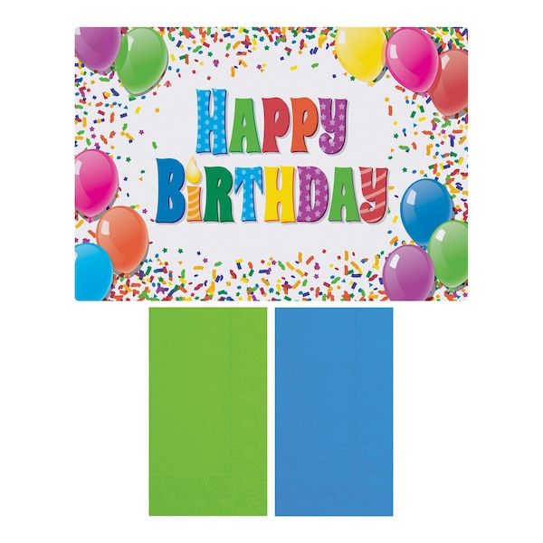 Hoffmaster Happy Birthday Placemat and Napkin Combo Pack PK 500 PK - 856784