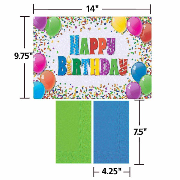 Hoffmaster Happy Birthday Placemat and Napkin Combo Pack PK 500 PK - 856784