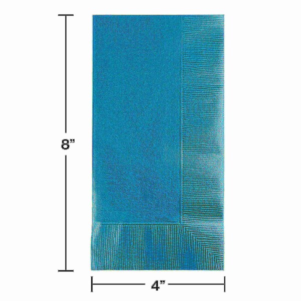 Touch Of Color 4" x 8" Bermuda Blue Dinner Napkins 600 PK - 671039B