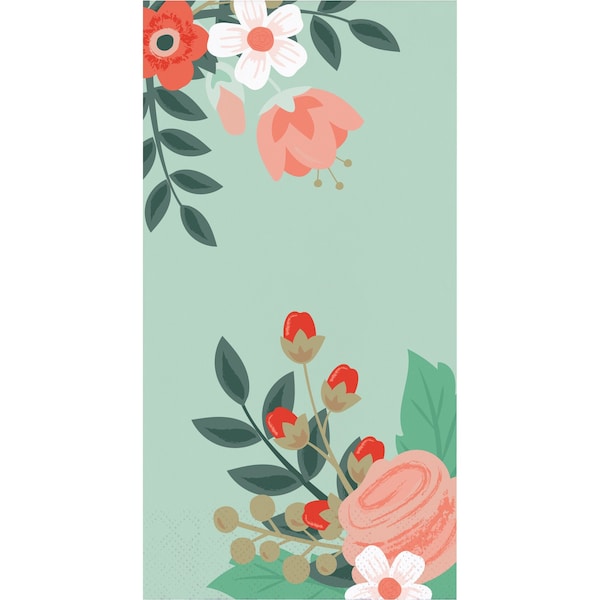 Elise Modern Floral Dinner Napkins, 4"x8", 192PK - 332670
