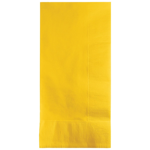 Touch Of Color 4" x 8" School Bus Yellow Dinner Napkins 600 PK - 671021B