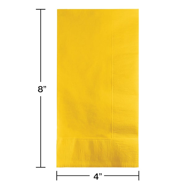 Touch Of Color 4" x 8" School Bus Yellow Dinner Napkins 600 PK - 671021B