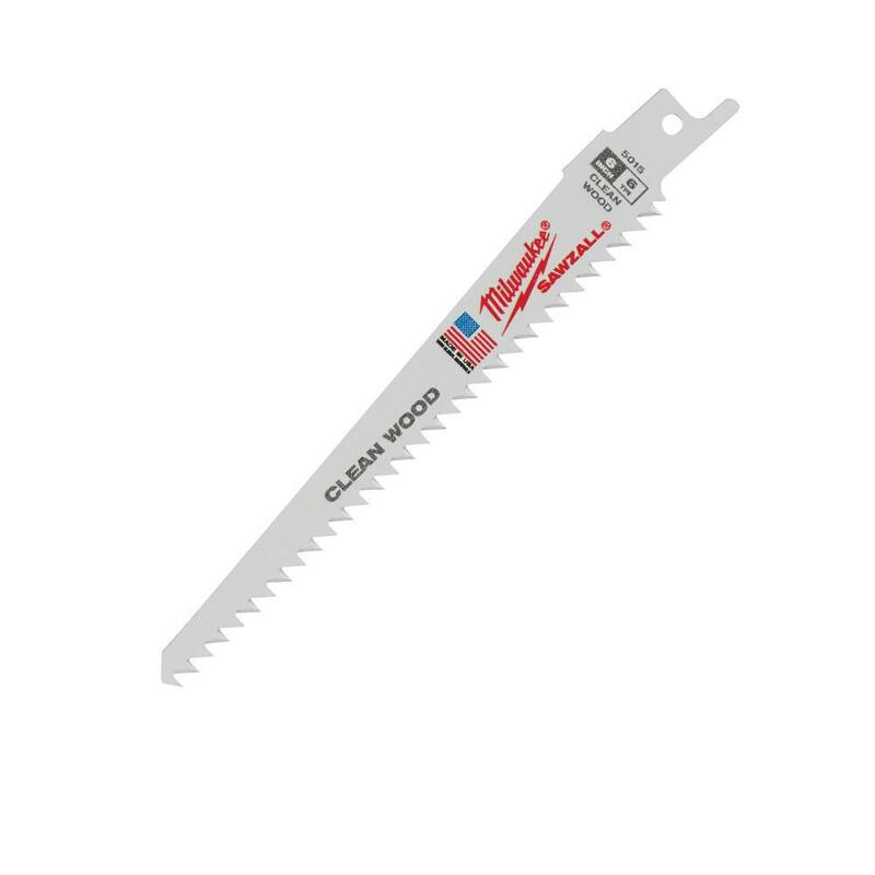 Milwaukee 6 in. 6 TPI Cuchillas de sierra alternativa para madera limpia (paquete de 5) - 48-00-5015