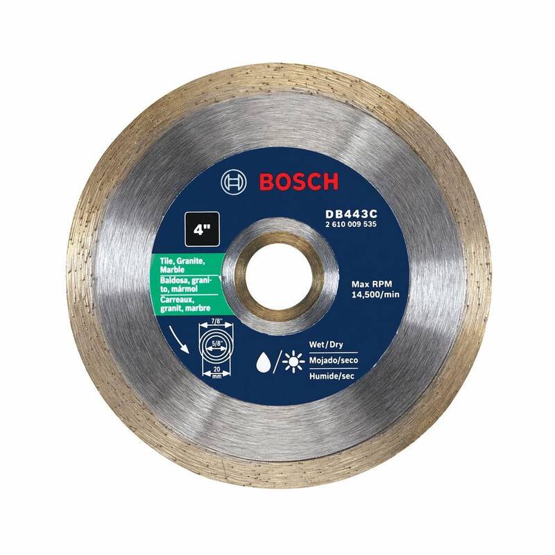 Bosch 4 pulgadas Premium Continuous Rim Diamond Blade para amoladoras pequeñas y cortadoras de azulejos para cortes limpios en materiales de azulejo - DB443C