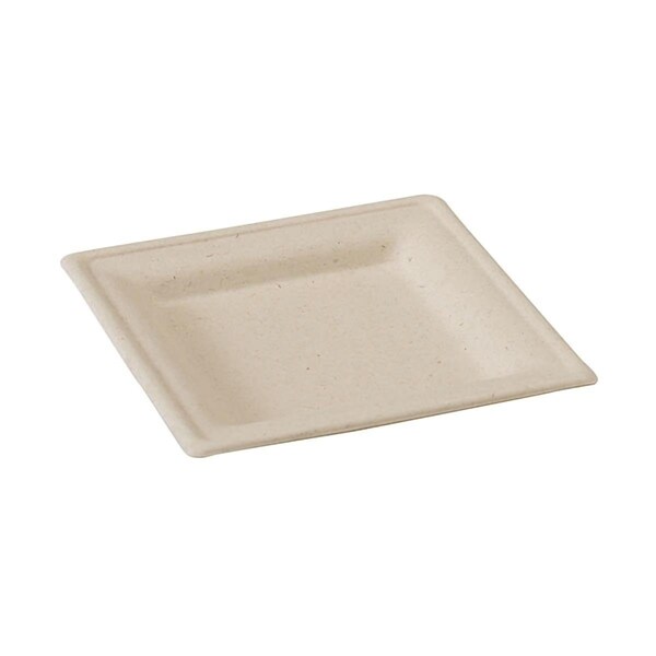Omg 10.2 x 10.2 in. Square Sugarcane Plate, Brown - OM2480429