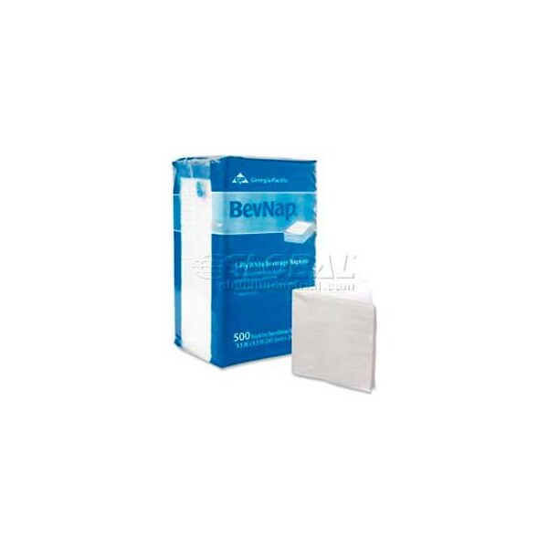 Georgia-Pacific Georgia-Pacific, Beverage Napkins, 9-1/2inW x 9-1/2inD, White, 4000/Carton - GEP96019