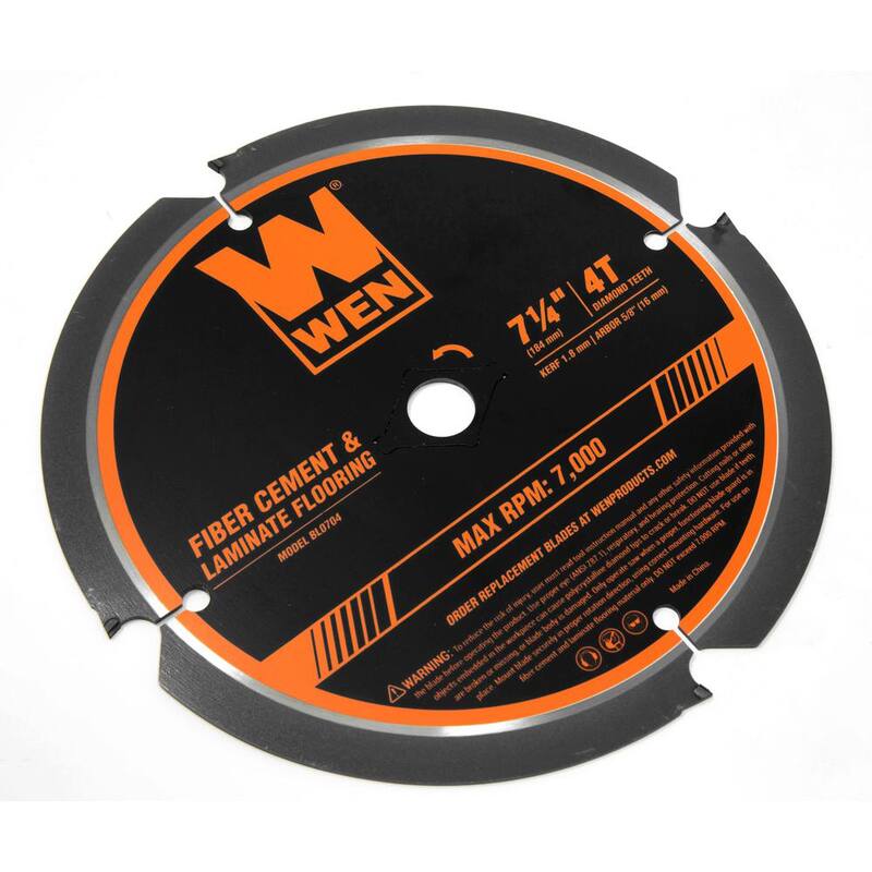 Hoja de sierra circular profesional de 7-1/4 pulgadas y 4 dientes con punta de diamante (PCD) para fibrocemento y pisos laminados - BL0704