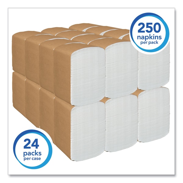 Scott Full Fold Dispenser Napkins, 1-Ply, 13 x 12, White, PK6000 - 98740