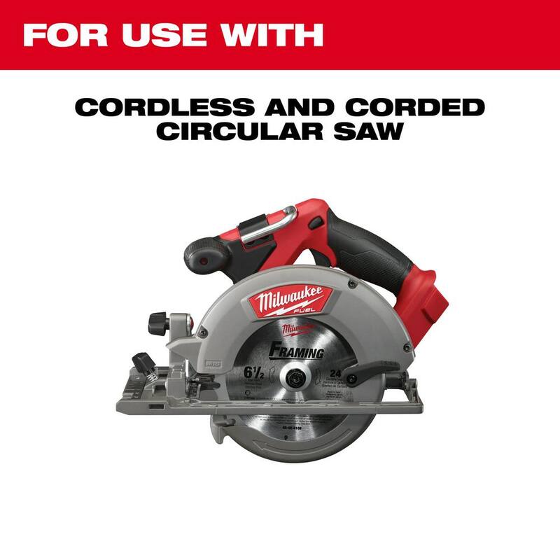 Milwaukee 6-1/2 pulgadas x 24 dientes de carburo Hoja de sierra circular para estructuras (paquete de 2) - 48-40-0626
