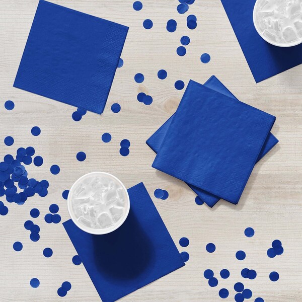 Touch Of Color Cobalt Blue Beverage Napkins, 5"x5", 1200PK - 319024