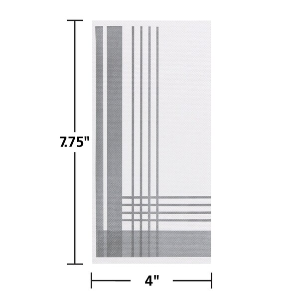 Fashnpoint 8" x 4" FashnPoint Slate Gray Plaid Dinner Napkins PK 800 - FP1123