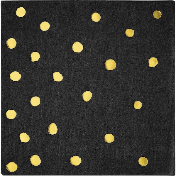 Touch Of Color Black and Gold Foil Dot Beverage Napkins, 5"x5", 192PK - 329931