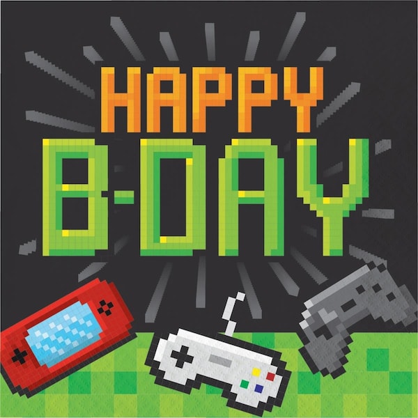 Omg Video Game Party Birthday Napkins, 16PK - OM3520709
