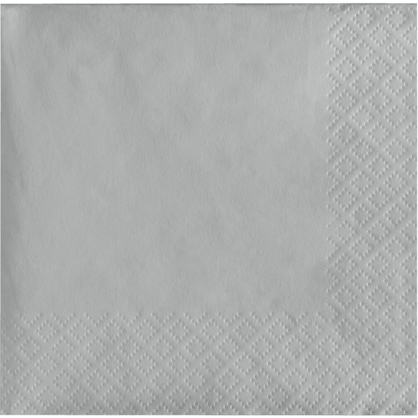 Touch Of Color Shimmering Silver Beverage Napkins, 5"x5", 600PK - 803281B