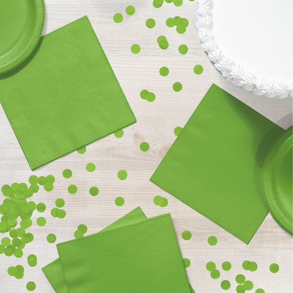 Touch Of Color 6.5" x 6.5" Fresh Lime Green Napkins 600 PK - 663123B