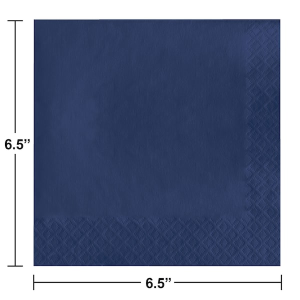 Touch Of Color 6.5" x 6.5" Navy Blue Napkins 600 PK - 6691137B